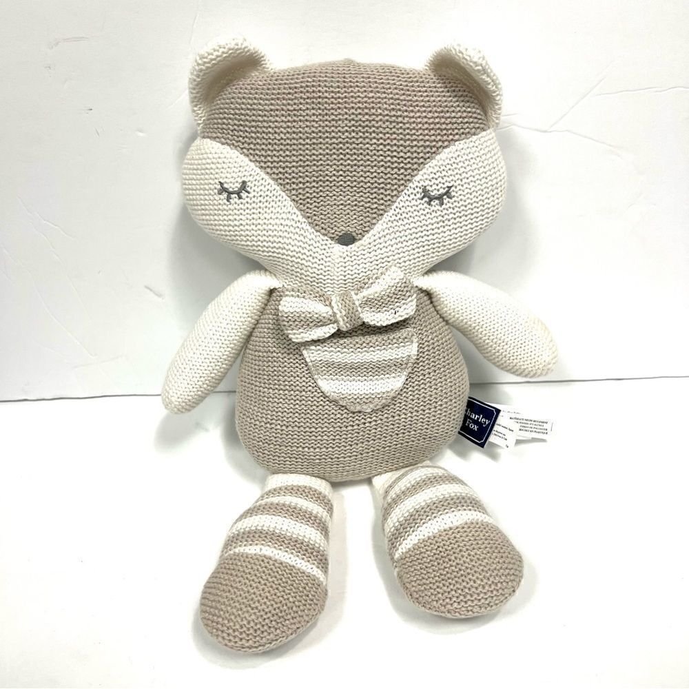 Living Textiles “ Charlie” the fox cotton knit rattle